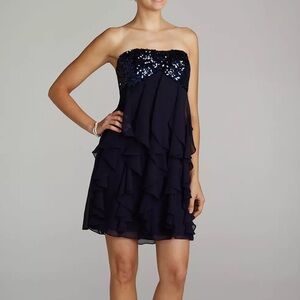 Navy Sequin Formal Dress